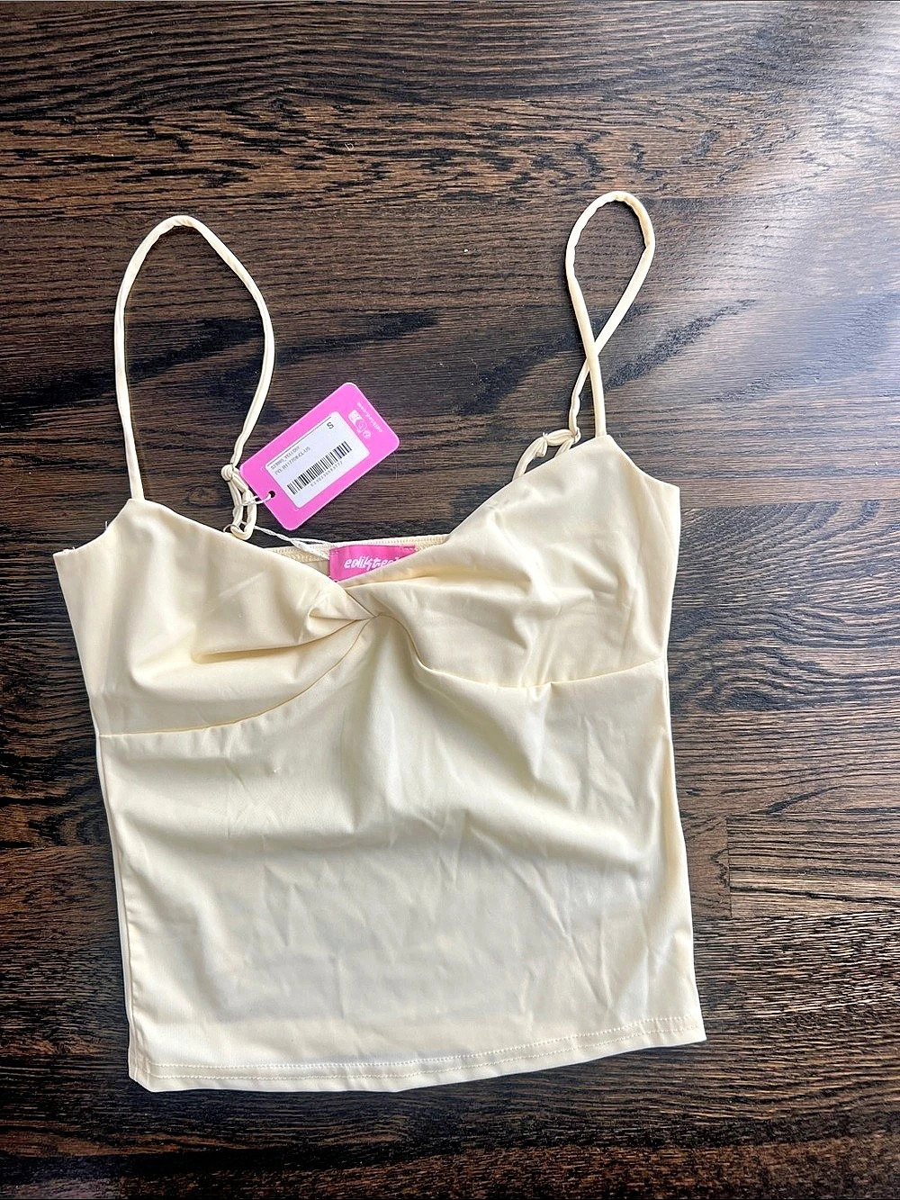 NWT NEW edikted R11708B-CL-US Stretchy Bow Camisole in Yellow Size Small NWT